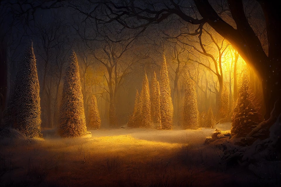 Yule feiern im Wald