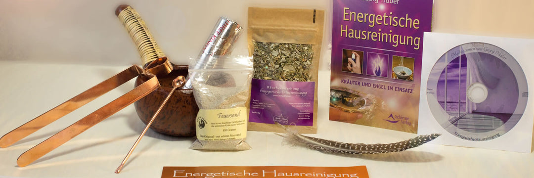 Räuchersets mit Schale Buch, Feder, Zange