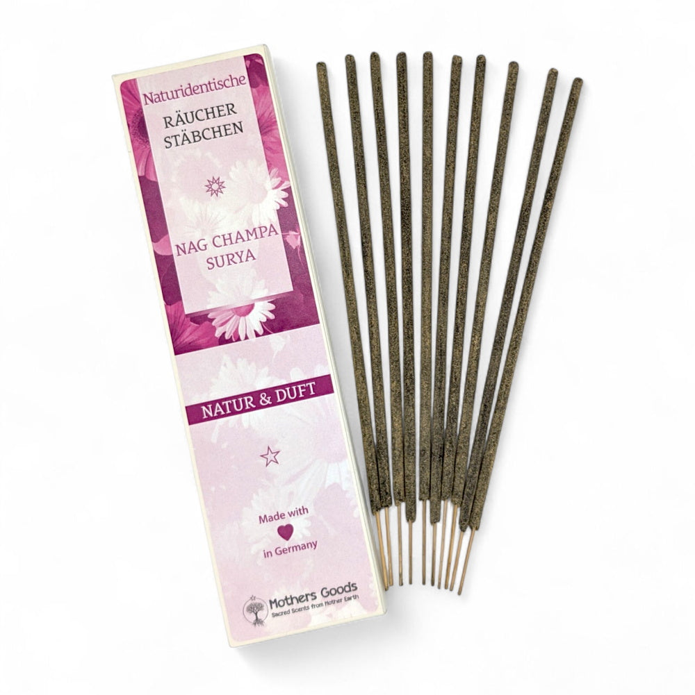 Nag Champa "Surya" - Räucherstäbchen Linie "Natur&amp;Duft"  - hergestellt in Deutschland