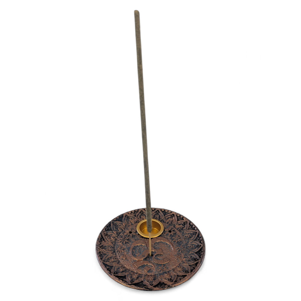 Räucherstäbchenhalter OM rund Bronze