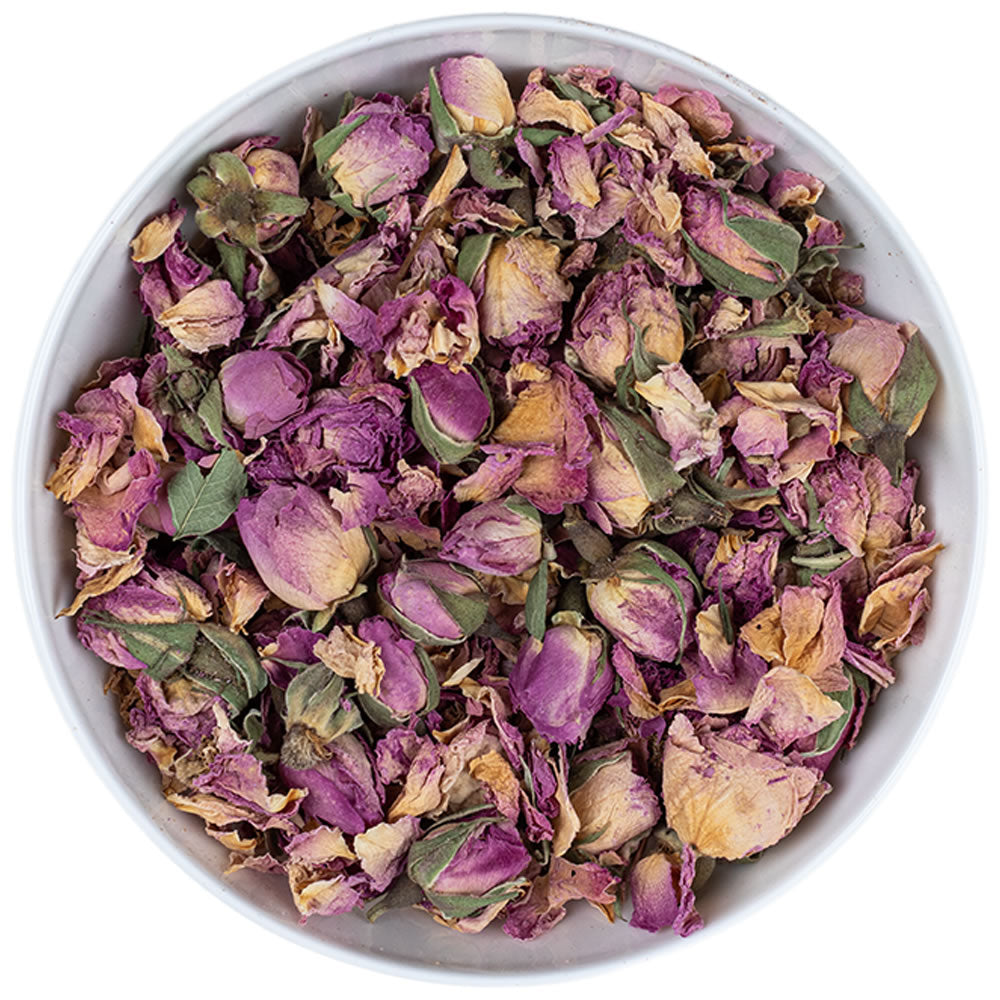 Rosenblüten aus Marokko - ganze Knospen und Blüten - rosa bio